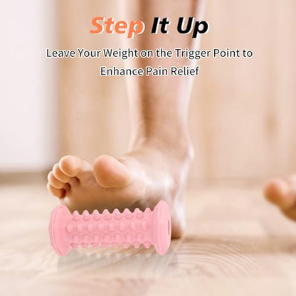 Plantar Fasciitis Relief,Foot Roller,Foot Massager Roller for Deep Tissue Muscle Massage,Portable Reflexology Tool-Pink - color: Pink