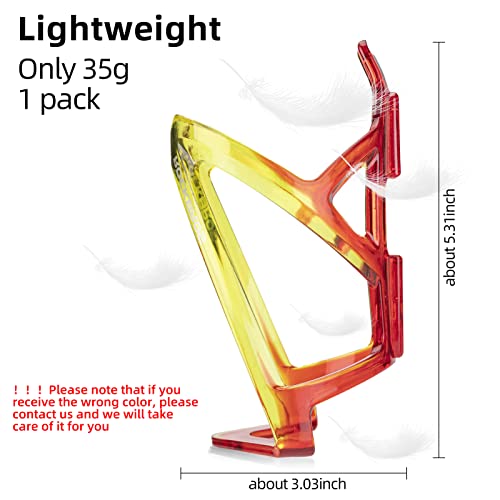 ROCKBROS Bike Water Bottle Holder Ultra-Light Bicycle Bottle Cages with Screws Tool, Universal Bike Cup Holder Rack for Road MTB Bikes… - color: Red-Yellow, size: Standard