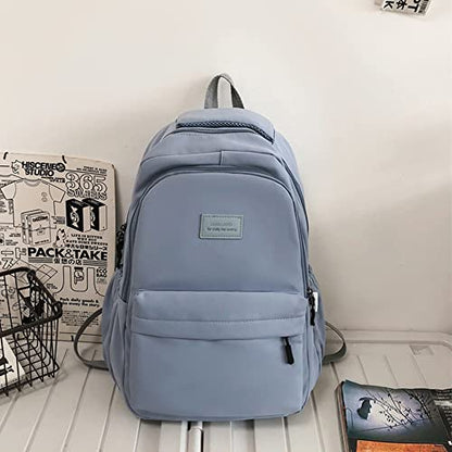 JARKJARD Aesthetic Cute Backpack for Girls Student School College Travel - color: Blue