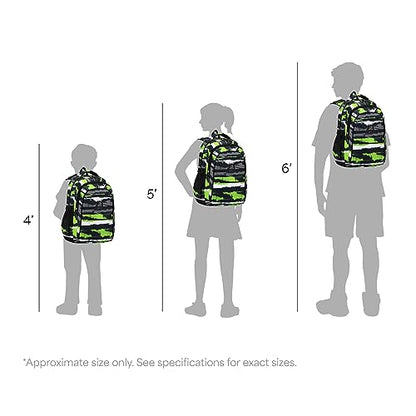 MYGOO Boys School Backpack Euclid Urban Green Bookbag for Elementary Middle School Ages 5-12, 17 inch Large Capacity 24L Kids Student Travel Bags - color: Euclid Urban Green