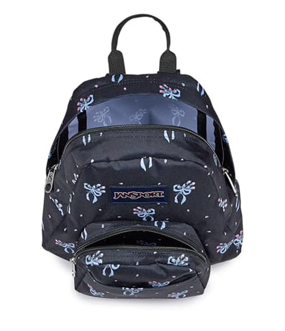 JanSport Half Pint Mini Backpack, 10.2 L - Durable Mini Bag Purse with Adjustable Shoulder Straps, Single Main Compartment, Zippered Stash Pocket, Pastel Petals - color: Pastel Petals Black/Blue/Pink/Green