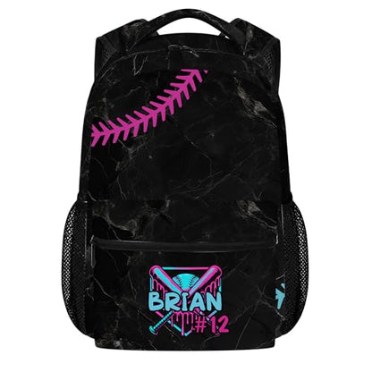 Personalized Baseball Drip Backpack, Blue Ice Cream Print Travel Bag, Multi Pocket Everyday Backpack (#8) - color: #8