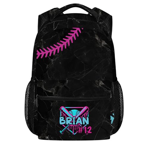 Personalized Baseball Drip Backpack, Blue Ice Cream Print Travel Bag, Multi Pocket Everyday Backpack (#8) - color: #8