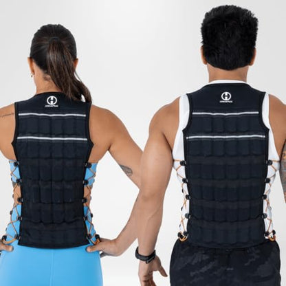 Hyperwear HyperVest ELITE Adjustable Weighted Vest for Women and Men — Thin Steel Weights, Stretch CORDURA Fabric — Weight Vest for Walking, Running, Strength Training - size: Large 10 Pounds Black