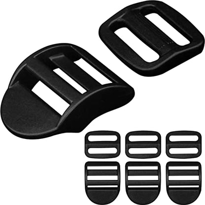 LASIGHT 4 Pack Slider Ladder Lock Buckle and Tri-glide Slide for 3/4", 1", 1-1/4", 1-1/2", 2" Webbing Strap - style: Fit 1" Webbing