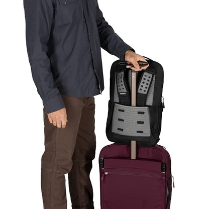 Osprey Ozone Slim Pack - Lightweight Laptop Backpack with AirScape Suspension, Water Bottle Pockets & Slim Travel Design - Fits Most 16" Laptops - Personal Item or Carry-On Compatible, Black - color: Black