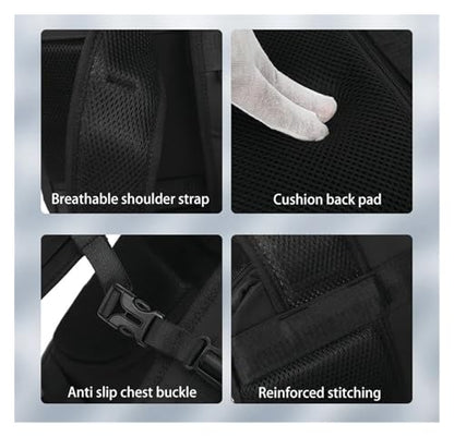 Large Capacity Dry and Wet Separation Backpack Multi-functional 40 * 20 * 25 Travel Waterproof Mommy Backpack(Black) - color: Black