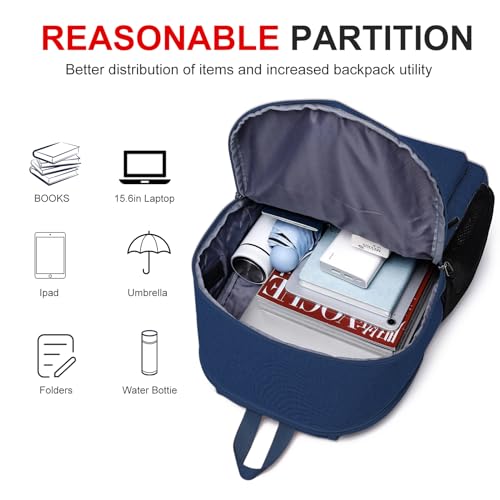 Casual Laptop Backpack,School Backpack Large Bookbag with USB for High School College Students Office Business, Blue - color: Blue, size: 15.6 Inch