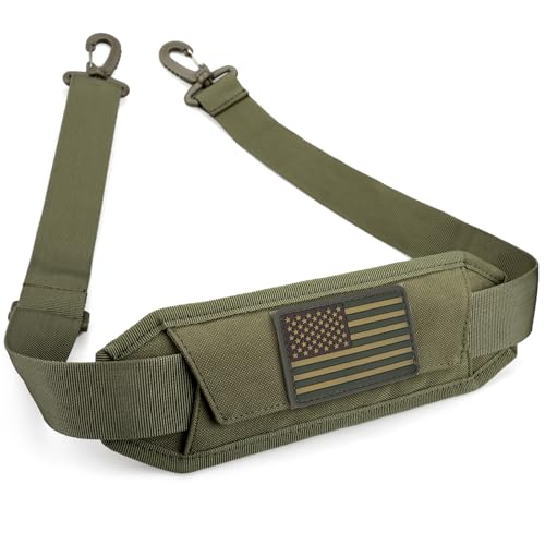 WYNEX Shoulder Strap Pad for Tactical Pouch, Universal Bag Strap with Detachable Thick Pad Single Shoulder Straps Replacement - color: Army Green, size: 1.5“ Strap
