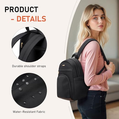 TENSTAR Mini Backpack for Women Stylish Convertible Back Pack Purse, Light Weight Daypack Purses Daily Backpack Cute Bookbag for College Travel, Black - color: Black