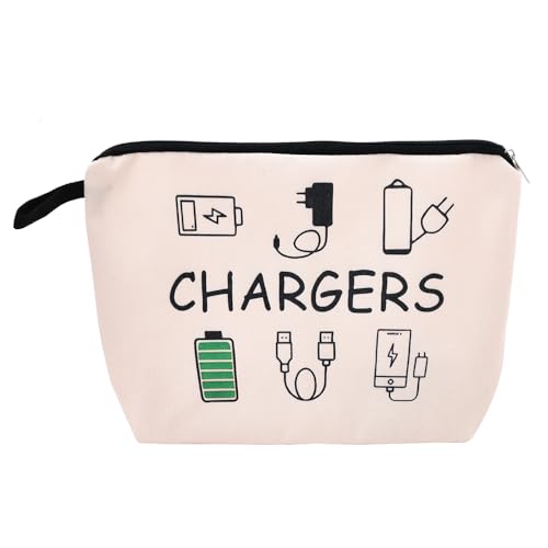 ShiQiao Spl Charging Cable Organizer Bag Chargers Organizer Bag for Travel Backpack with Zipper Toiletry Pouch Gifts for Friends Daughter Son Bday Birthday Gifts Chargers Makeup Cosmetic Bags - style: Chargers