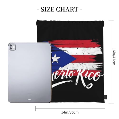 Puerto Rico Flag Drawstring Bag Sport Gym Backpack Beach Travel Sack Draw String Yoga Bag For Men Women - color: Puerto Rico Flag1