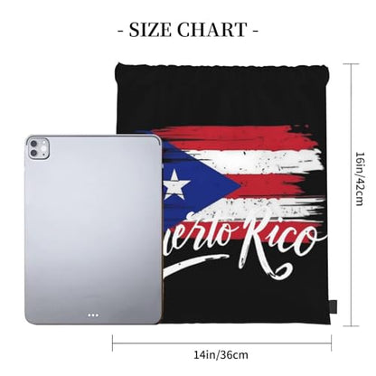 Puerto Rico Flag Drawstring Bag Sport Gym Backpack Beach Travel Sack Draw String Yoga Bag For Men Women - color: Puerto Rico Flag1