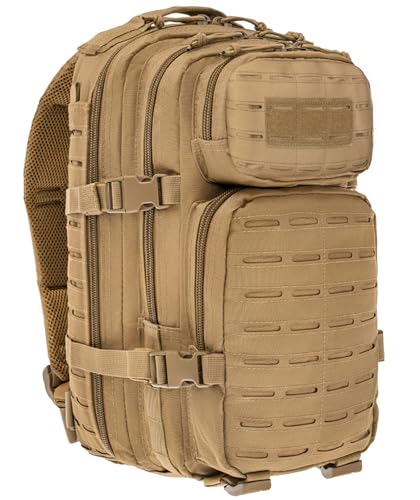 Military Tactical Backpack for Men 35L Small Molle System Water Resistant 3 Day Survival Assault Pack for Bug Out Bag Rucksack Travel Hiking Camping Gym Range Trekking Hunting Sport Work (Tan) - color: Tan