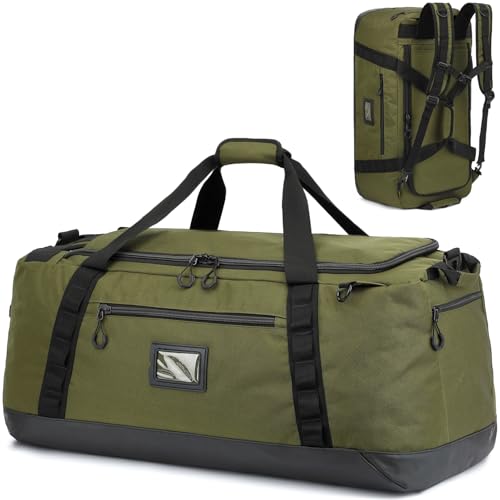 TUGUAN 100L Extra Large Travel Duffle Bag Backpack for Men, 3 in 1 Sports Duffel Bags W/Adjustable Shoulder Strap & Dividers Gym Equipment/Gear Weekend Overnight Bag for Trip Camping Hiking, XL Green - color: Green