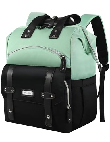 FALANKO Laptop Backpack for Women,College Work Teacher backpack for 15.6 Inch laptop,Travel Anti Theft Laptops Backpack RFID, Shoulder Purse Bags Green Black - color: Greenblack, size: 15.6 Inch