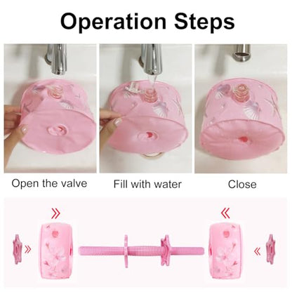 Travel Weights Water Filled Dumbbell Set of 2,6LB Hand Weights for Women at Home Gym Exercise Training - color: Starfish Shell