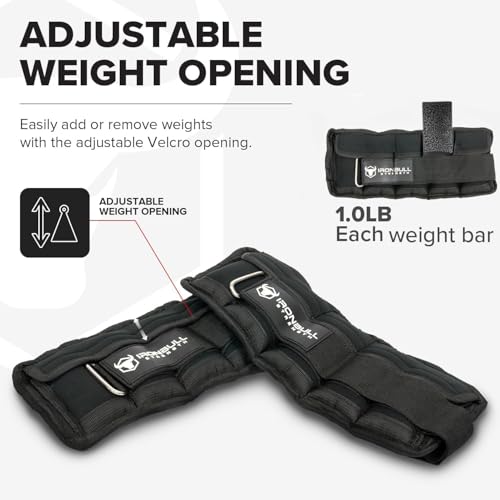 Adjustable Ankle Weights (10lbs/Pair) - Weighted Ankle Weight for Walking, Gym and Exercise - 2, 4, 6, 8, 10 LB Leg Weight Set with Straps for Women and Men - 1-5 lbs Each Ankle Adjustable for Weight Lifting - color: Black