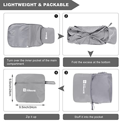 ZOMAKE Lightweight Packable Backpack 35L, Foldable Backpacks Water Resistant Collapsible Light Daypack for Hiking(Silver Grey) - color: Silver Grey B