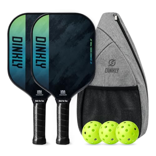 Pickleball Paddles Set of 2/4- USAPA Approved Graphite/Fiberglass Pickleball Racket, 2 Pickleball Rackets, 4 Balls and 1 Portable Carry Bag, Aesthetic Pickle Ball Set for Men Women Beginners - color: 2 Sumie black| Grey | Graphite