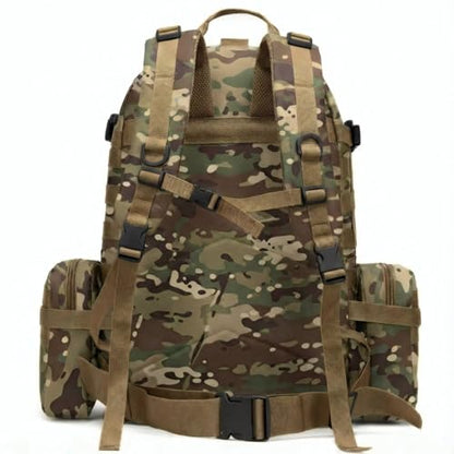 Military Tactical Backpack for Men 60L Waterproof Bug Out Bag Survival Rucksack Go Bag Emergency Molle System Army 3 Day Assault Pack for Hiking Hunting Camping CP - color: Cp