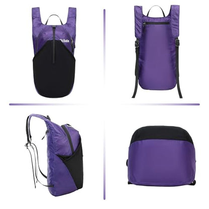 Ultra Lightweight Foldable Backpack,Water Resistant Small Packable Hiking Daypack Outdoor Camping Travel Bag - color: Purple, size: 15l
