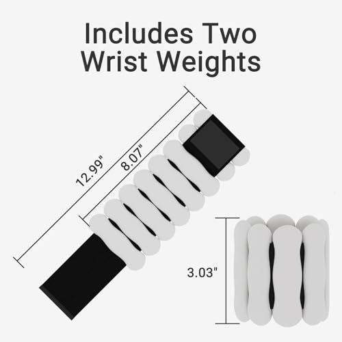 Ankle and Wrist Weights for Women & Men, Adjustable Arm & Leg Weights Set of 2 (1 lb/2 lb Each) Soft Silicone Weighted Bands Weighted Bracelet for Pilates Yoga Dance Walking Running Swimming Water Pool Home Gym Fitness Workout Jogging Gymnastics Aerobics