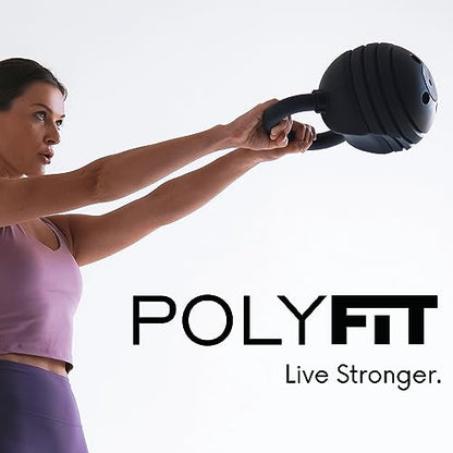 Polyfit Adjustable Kettlebell Set | 30/40/50 lbs | Kettlebell Weights for Home Gym - color: BLACK - 30 LB