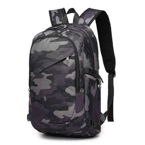 Kono Travel Laptop Backpack with USB Charging Port, Business Anti Theft Slim Sturdy Personal Item Bag, Water Resistant College Computer Daypack for Men & Women Fits 15.6 Inch Notebook, Camo - color: Camo