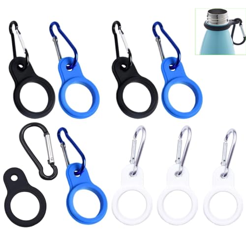 9 Pack Water Bottle Clips with Rubber Hook Hanging Carabiner Water Bottle Holder Carrier for Natural Spring Water Bottles Aluminum Water Bottles Soda Tactical Backpack Travel Camping Hiking