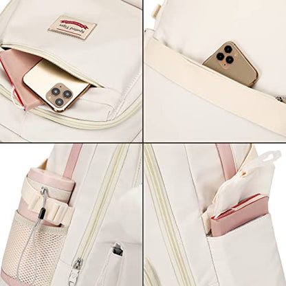 Spotted Tiger School Backpack for Girls Backpack with Lunch Box Anime Bookbag Set School Bag Kawaii Backpacks for Girls Teens (White) - color: White