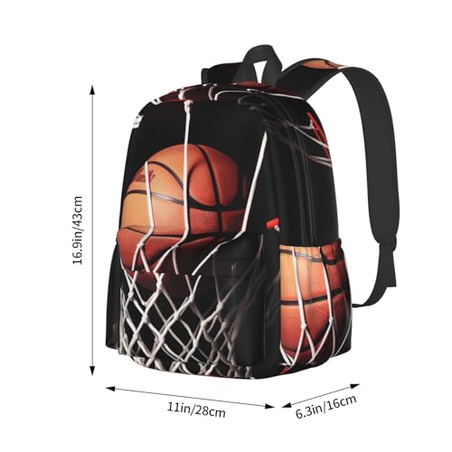 Basketball Travel Backpack for Men Women 15.6 inch Laptop Backpack Casual Daypack for Weekender - color: Basketball