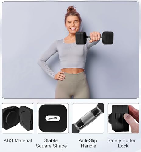 15LB 20LB 30LB 40LB 50LB Adjustable Dumbbell Set Free Weights Dumbbells Set for Women Men Hand Weights Sets Adjust Dumbbell Weight Sets for Home Gym Exercise Workout Strength Training Equipments - color: Black