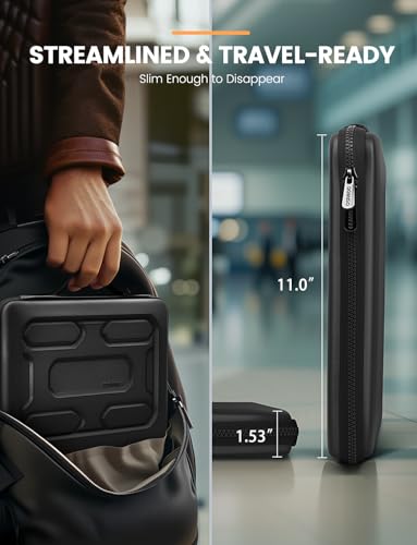 DOMISO 13.3 inch Laptop Sleeve with Handle Shockproof Computer Bag Waterproof EVA Protective Carrying Case for 13-13.3 inch Notebooks/13 MacBook Air/MacBook Pro Retina/Dell XPS 13/Samsung/HP, Black - color: Black, size: 13.3 inch