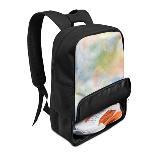 18.5in Basketball Backpack Basketball Bag with Shoe Compartment & Ball Holder, Waterproof Bag for Soccer Volleyball - color: Fresh Green Tie-Dye Print