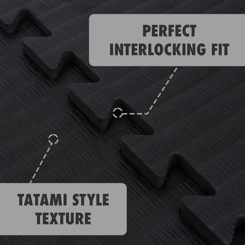 Gold BJJ Home Jiu Jitsu Mats - Extra Thick 1.5" Interlocking Puzzle Mats for Grappling, Wrestling, MMA & Judo Training Room Flooring