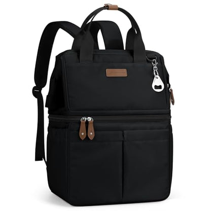 Maelstrom Cooler Backpack,Double Deck Insulated Bag,Leakproof Lunch Chest | 36 Can,Keeps Food Cold For 16h,Ergonomic, Lightweight. Perfect For Men, Women, Beach, Hiking,Camping, Travel, Work - color: 1.black