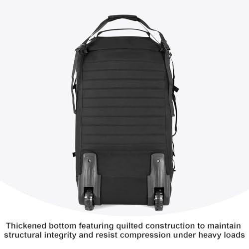 85L 29“ Foldable Rolling Backpack with Wheels, Soft-side Travel Duffle Bag with Separate Shoe Compartment, Full Quilted Bottom,Black - color: Black