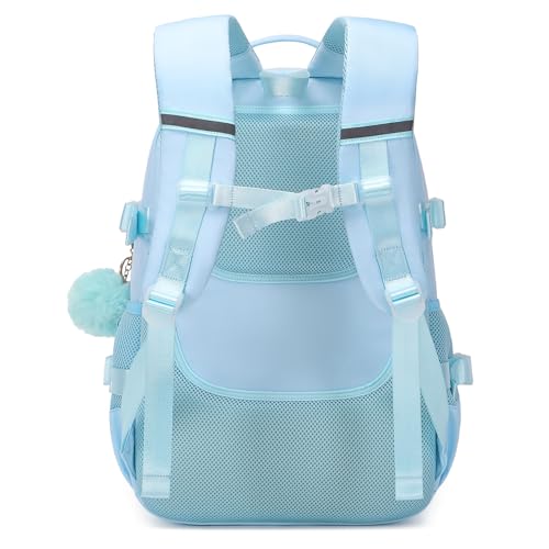 Backpack for Girls, 15.6 Inch Laptop School Bag Kids Kindergarten Elementary College Backpacks Large Bookbags for Teen Girl Women Students Casual Travel Daypacks (Blue) - color: Blue