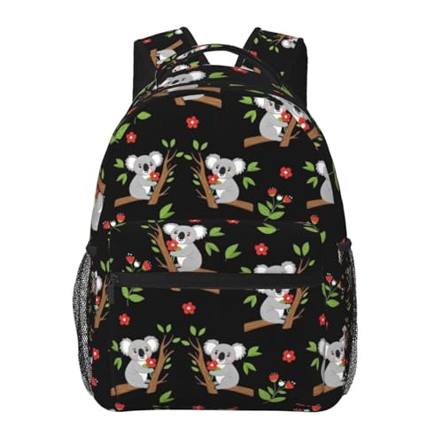 Outdoor Sports Travel Backpack Leaves Flowers Cartoon Koala, Lightweight Daypack for Men Women Gym and Beach - color: Pattern (231)