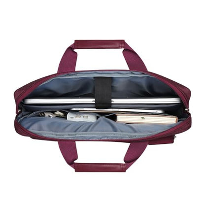 MOSISO Laptop Shoulder Bag 15.6 inch, 15-15.6 inch Computer Bag Compatible with MacBook Pro 16 inch, HP, Dell, Lenovo, Notebook with 2 Raised&1 Flapover&1 Horizontal Pocket&Handle&Belt, Wine Red - color: Wine Red, size: 16 inch