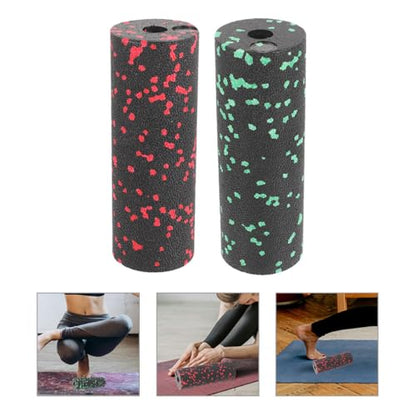POPETPOP 2pcs Compact Exercise Foam Roller Set, Hollow Portable Soft Muscle Massage Roller for Deep Tissue, Back and Leg Exercise, Fitness Sports Equipment for Workout