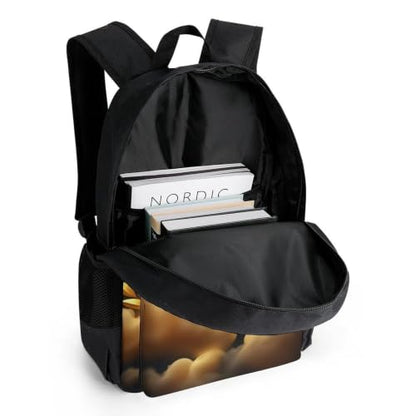 Golden Crown Soccer Backpack, Durable Polyester Daypack with Laptop Compartment, Reinforced Bottom, Adjustable Shoulder Straps And Multi Pockets for Travel And Daily Use - color: Golden Crown Soccer