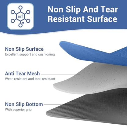 Avoalre Yoga Mat Foldable - Textured Non Slip Exercise Mat -Travel Lightweight Hot Yoga Mat with Carry Bag for Pilates & Home Workouts (72"L x 24"W x 3mm Thick) - color: Blue