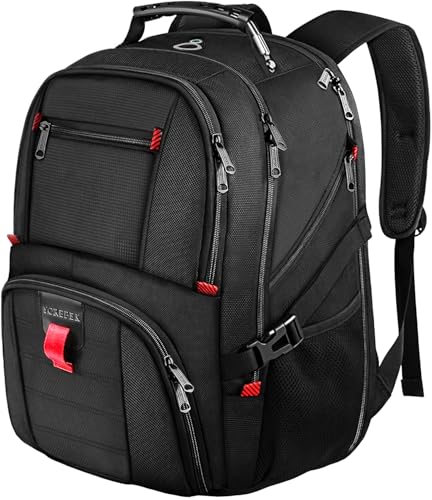 YOREPEK Large Laptop Backpack for Men, Heavy Duty Travel Backpack Carry On Flight Approved, 17 Inch College Work Bookbag, Water Resistant Business Backpack for Men Women, mochilas para hombres - color: Black, size: 17 Inch