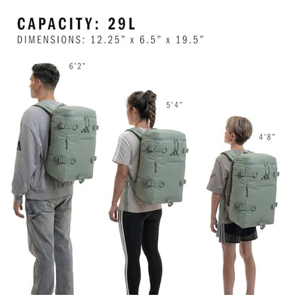 adidas Vista Top-Loading Backpack for Travel and Gym, 29L - color: Silver Green/Grey Six
