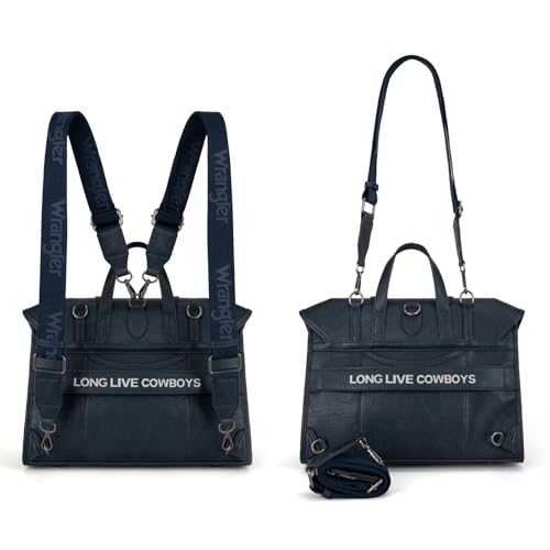 Wrangler Laptop Bag for Women Messenger Bag Briefcase Computer Backpack Convertible Satchel Bag - color: Navy, size: 13 inch