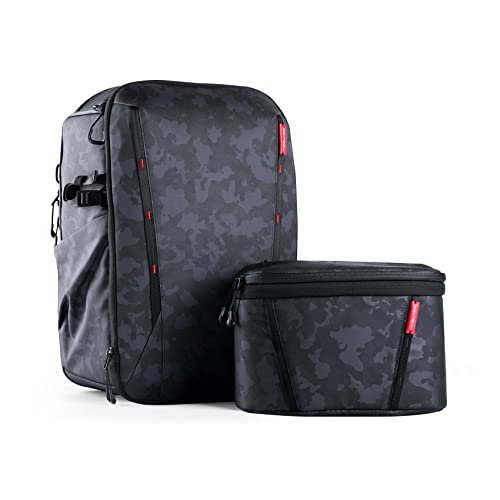 PGYTECH OneMo 2 25L-33L Camera Backpack with Shoulder Bag for 16“ Laptop for Photographers, Waterproof DSLR Backpack for Canon/Nikon/Sony, Drone Back for DJI Mini 3 Pro/Mavic 3/ FPV(Olivine Camo) - color: Olivine Camo, size: 25L+8L