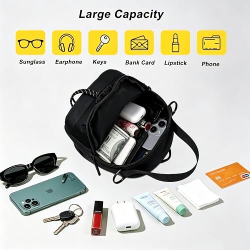 Water Bottle Carrier Bag with Strap, Water Bottle Holder Crossbody Backpack Handbags for Women Men for Hiking,Cycling - color: Black