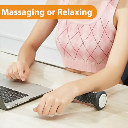 BESKAR Foot Massage Roller for Plantar Fasciitis Relief, Portable Reflexology Tool Pressure Point Massage Rollers, Deep Tissue Massages for Relieving Feet Arch Heel Pain, Myofascial Pain Syndrome - color: Carbon Black